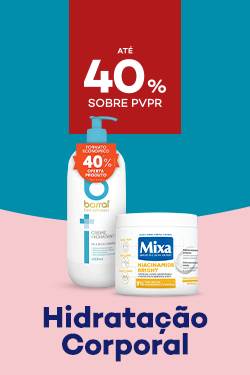 Hidratantes corporais com promoção até 40% sobre preço de Venda ao Público Recomendado